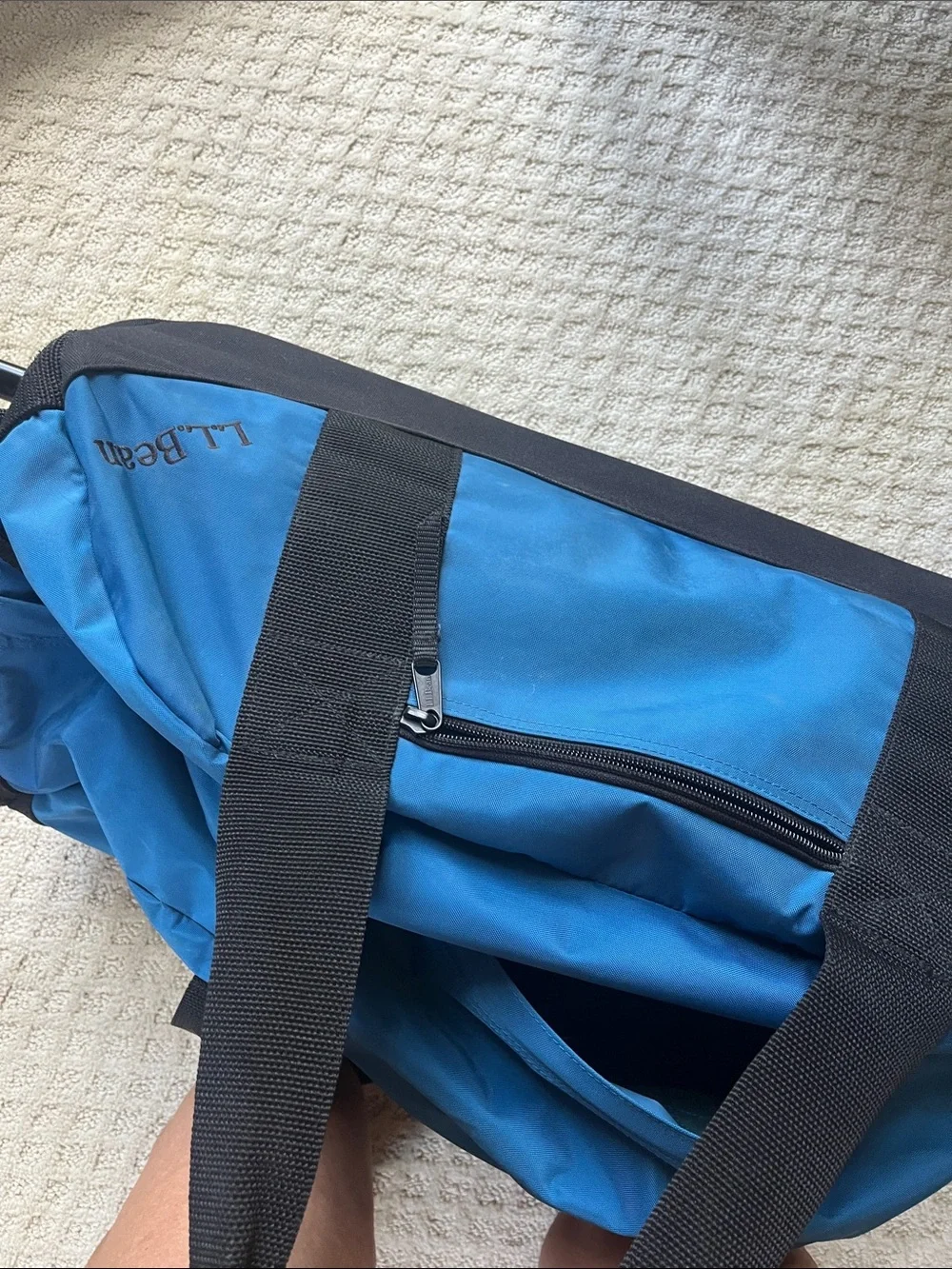 L.L. Bean Blue and Black Kids Duffel Bag